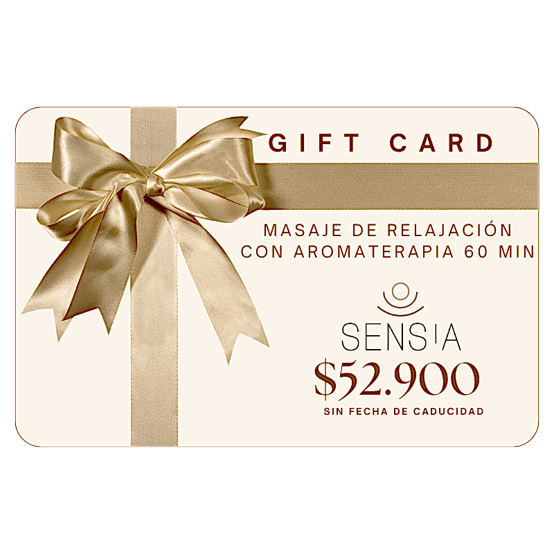Tarjeta de Regalo – Masaje de Relajación con Aromaterapia 60 min 1 Gift Card Sensia Spa De Masaje De Relajación Con Aromaterapia 60 Min