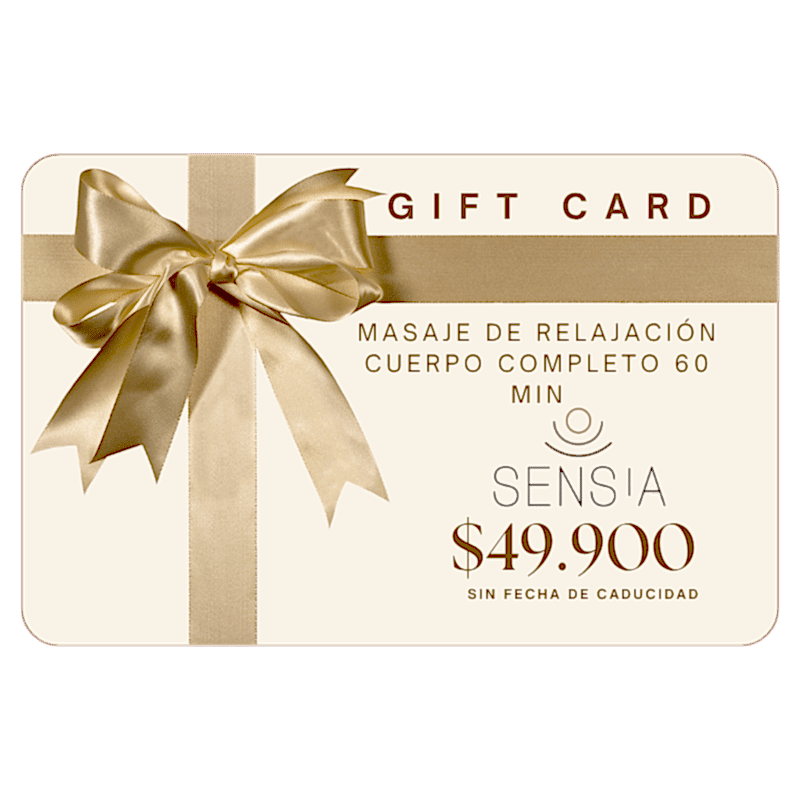 Tarjeta de Regalo – Masaje de Relajación Cuerpo Completo 60 min 1 Gift Card Sensia Spa De Masaje De Relajación Cuerpo Completo 60 Min