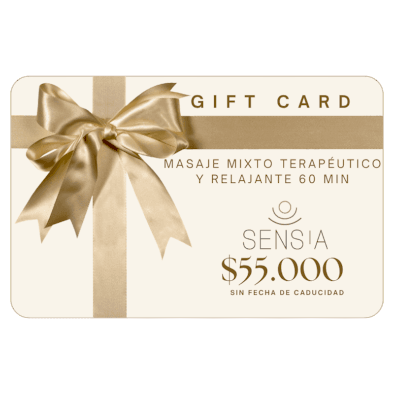 Tarjeta de Regalo – Masaje Mixto Terapéutico y Relajante 60 min 1 Gift Card Sensia Spa De Masaje Mixto Terapéutico Y Relajante 60 Min